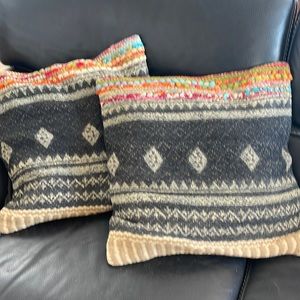 Two Handmade Nahara Jute/Cotton pillowcases. New with tags from Sundance.